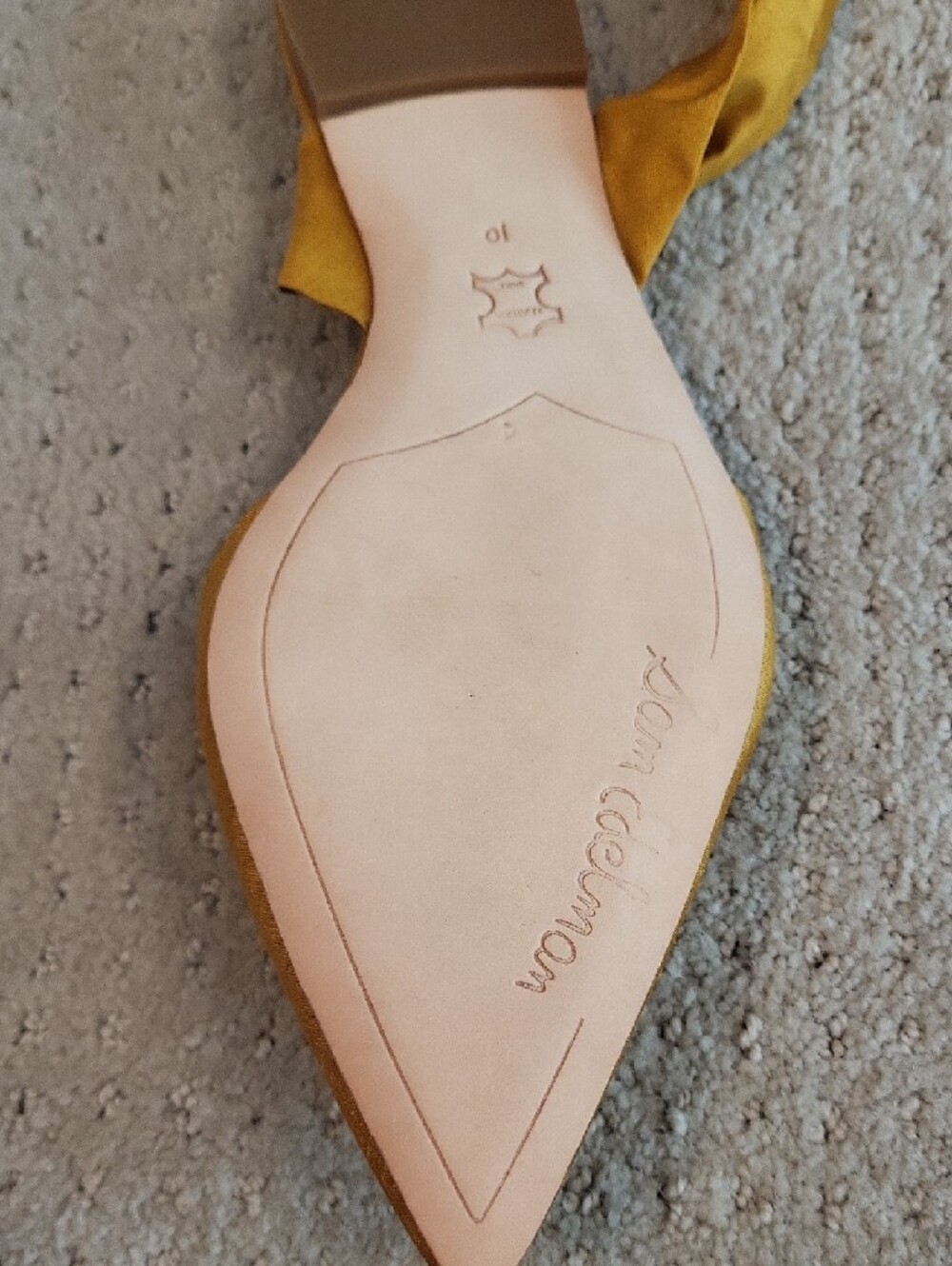 Sam Edelman Golden Yellow Pointed Toe Wrap Flats - Picture 4 of 5
